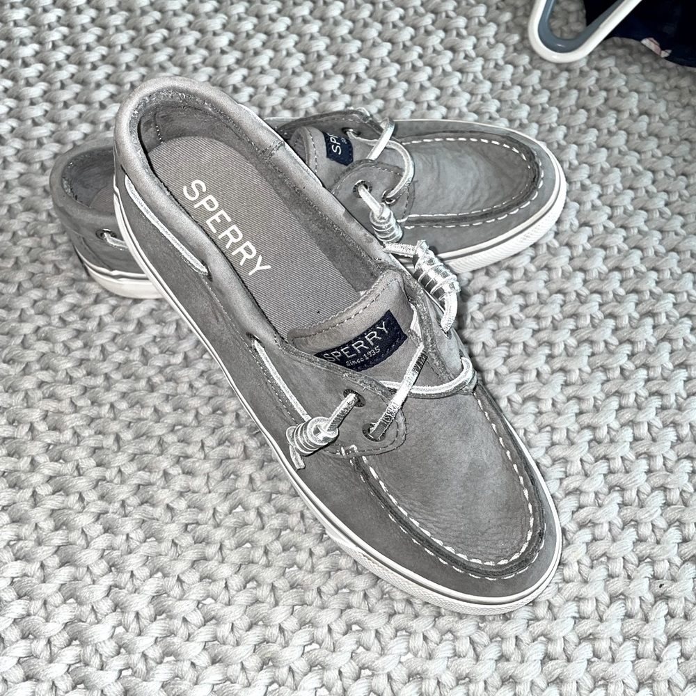 Comfy gray Sperry’s